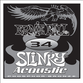 Струна для акустических гитар ERNIE BALL .034 Slinky Acoustic P01834, фото 